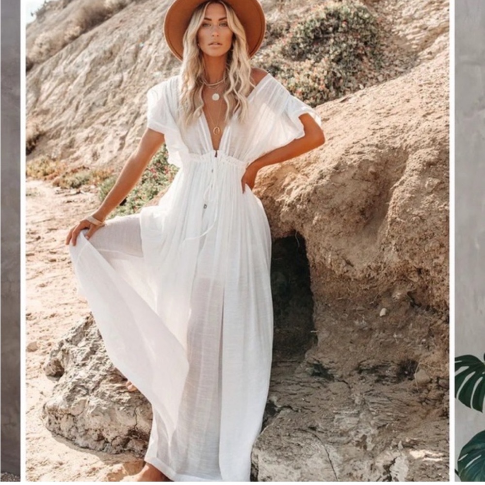 VICI white maxi dress NWOT